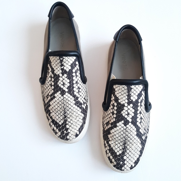 Vince Bram Snake Embossed Leather Sneakers - Picture 2 of 8